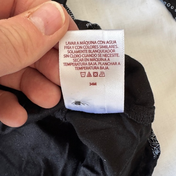 Faded Glory Women's Rayon 3/4 Sleeve 1/4 Button V-Neck Geometric Print Blouse L - Picture 9 of 14